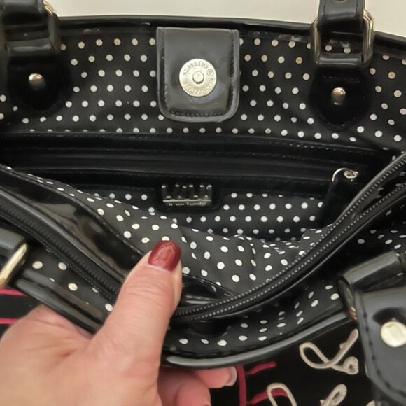 Lulu by Lulu Guinness Black Graphic Embroidered Shoulder Bag - Picture 4 of 5